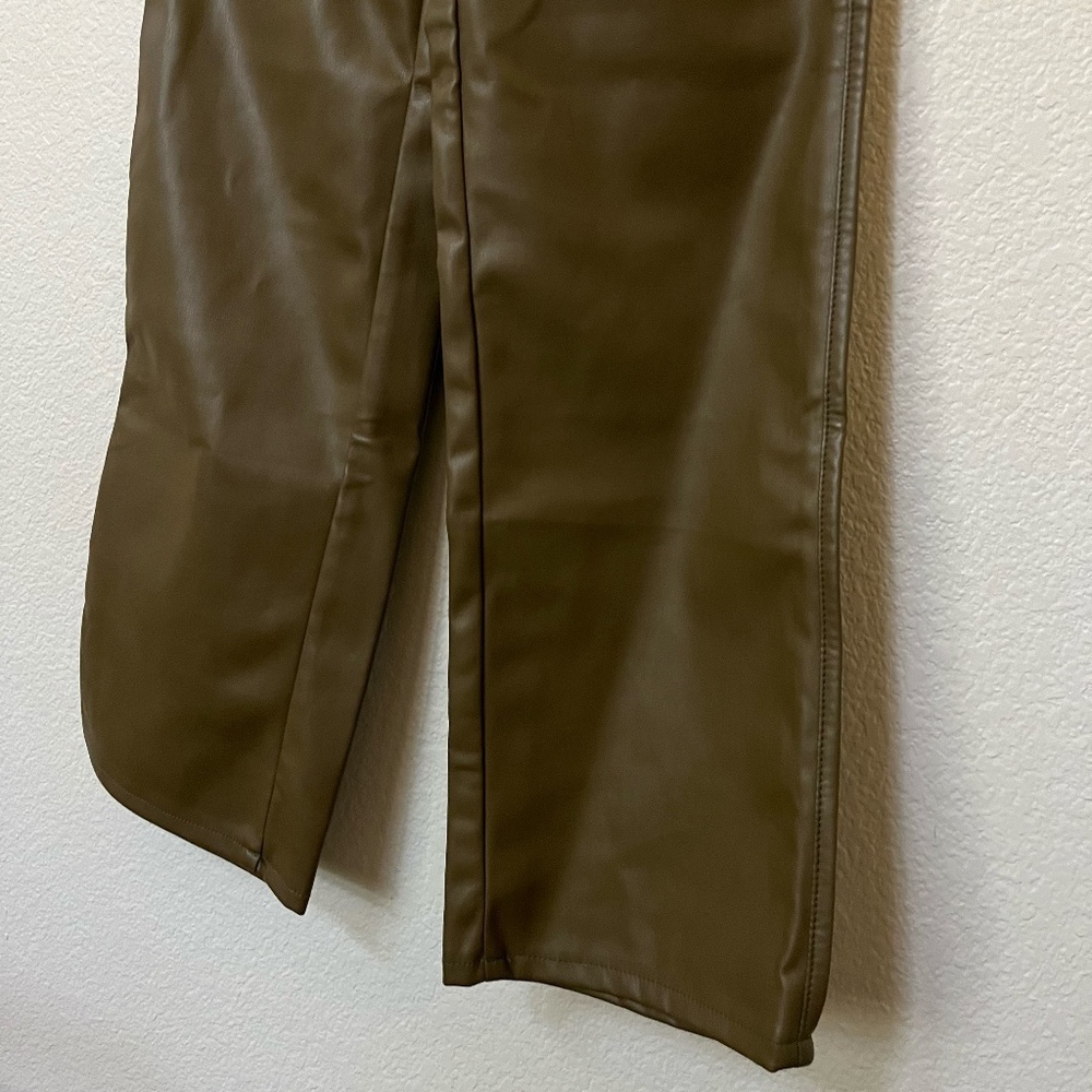 NWT MOTHER | Fall Winter Fir Green Rambler Lounger Ankle Faux Leather | Size XS - Picture 6 of 16